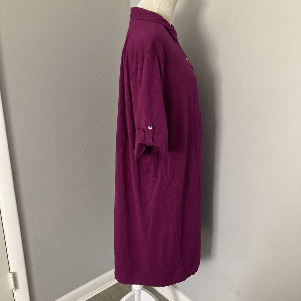 J Jill purple Knit Shirt Dress Cotton Blend Short Sleeve stretch Plus size 3X - Picture 11 of 13
